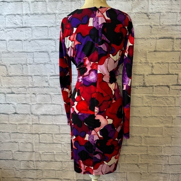 Calvin Klein Abstract Floral Faux Wrap Dress Women’s US 8 - Picture 4 of 11